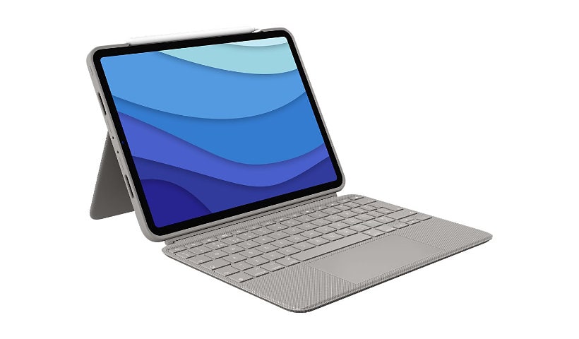 Logitech Combo Touch for iPad Pro 11-inch (1st, 2nd, 3rd and 4th gen) - keyboard and folio case - with trackpad - sand