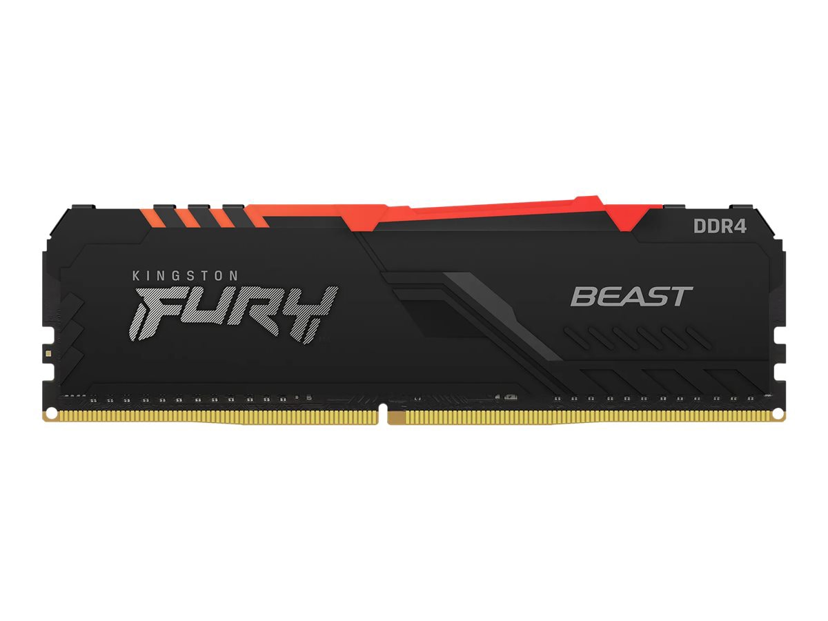 Kingston FURY Beast RGB - DDR4 - kit - 128 GB: 4 x 32 GB - DIMM 288-pin - 2666 MHz / PC4-21300 - unbuffered
