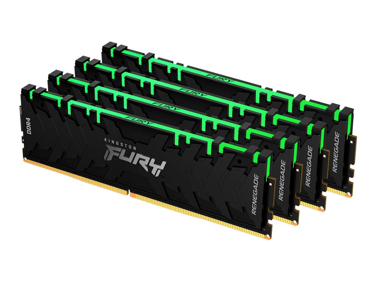 Kingston FURY Renegade RGB - DDR4 - kit - 128 GB: 4 x 32 GB - DIMM 288-pin - 3200 MHz / PC4-25600 - unbuffered