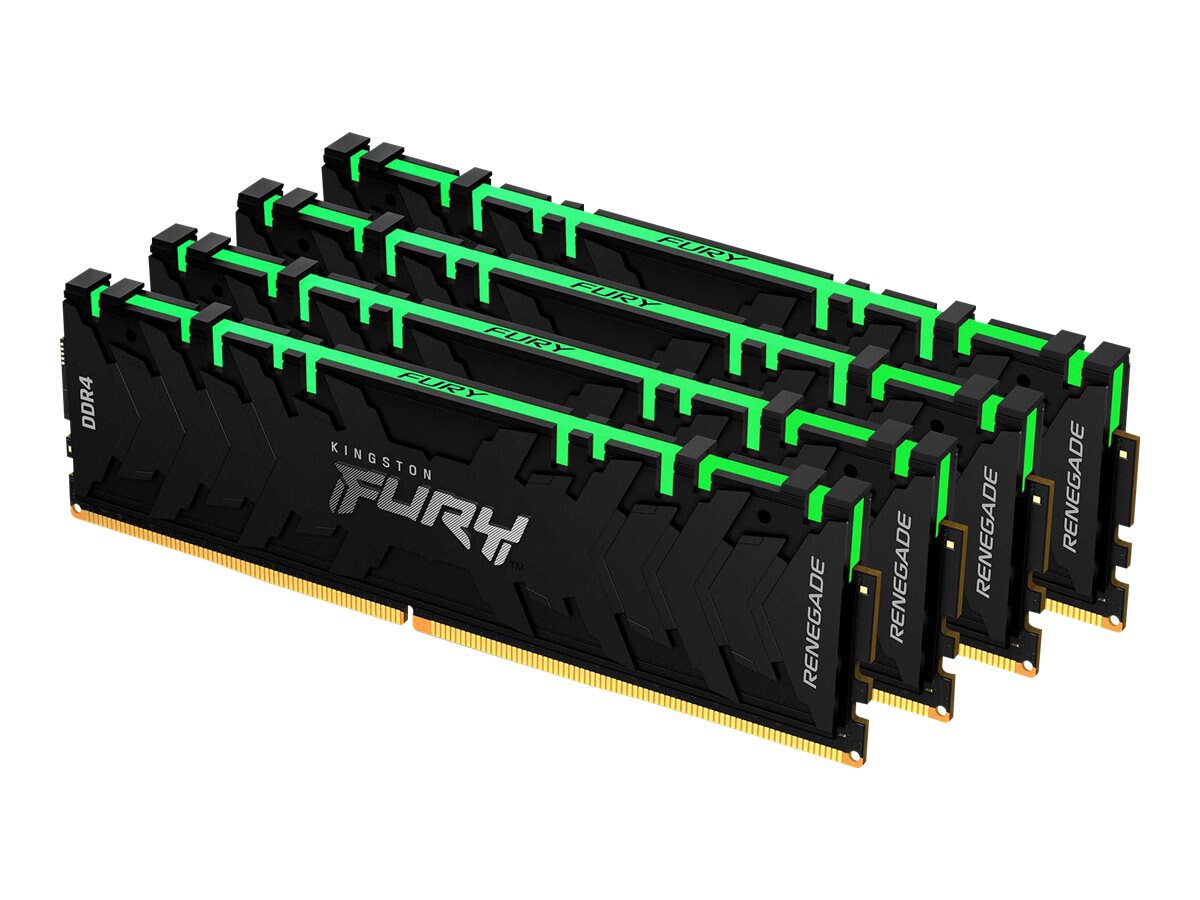 Kingston FURY Renegade RGB - DDR4 - kit - 64 GB: 4 x 16 GB - DIMM 288-pin - 3200 MHz / PC4-25600 - unbuffered