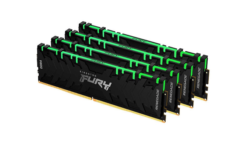 Kingston FURY Renegade RGB - DDR4 - kit - 64 GB: 4 x 16 GB - DIMM 288-pin - 3200 MHz / PC4-25600 - unbuffered