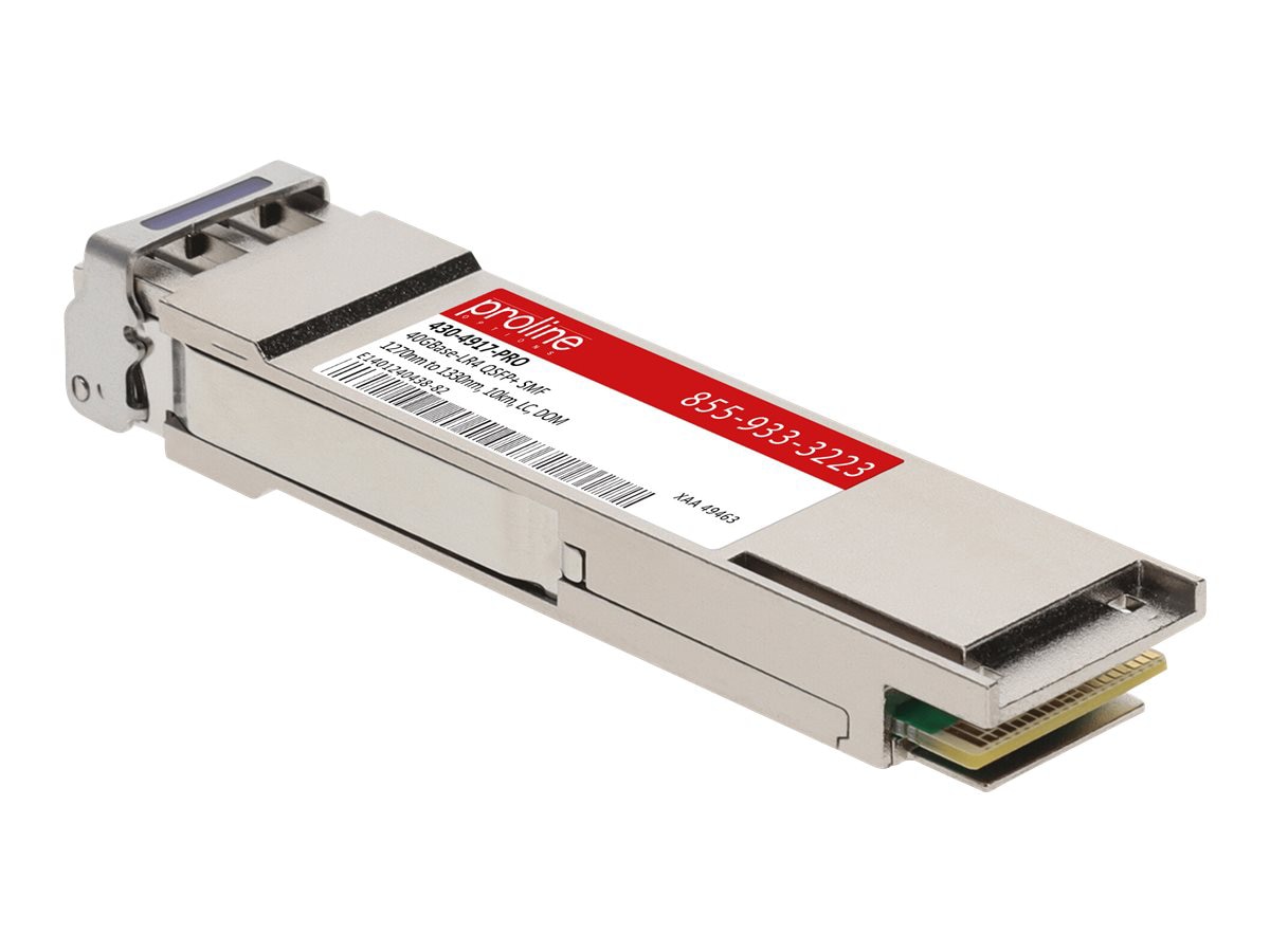 Proline Dell® 430-4917 Compatible TAA 40GBase-LR4 QSFP+ Transceiver (SMF, 1270nm to 1330nm, 10km, LC, DOM)