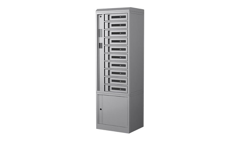 Bretford TechGuard Connect - cabinet unit - for 10 notebooks/tablets/cellular phones - platinum - with TechGuard Connect