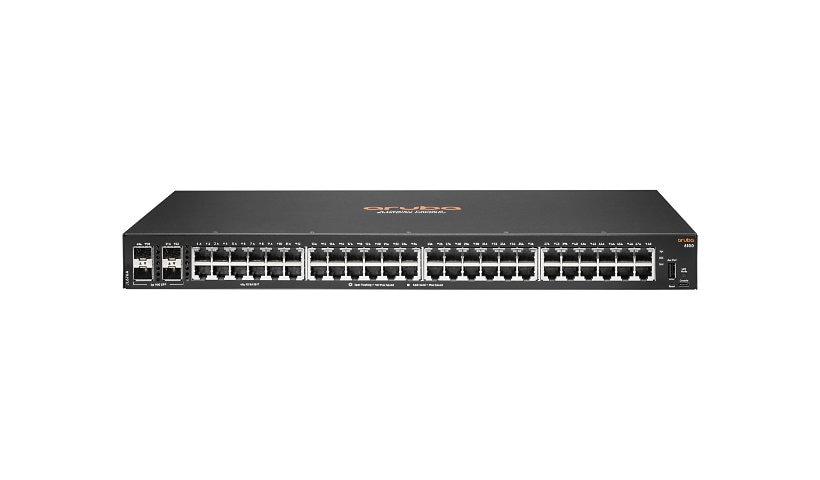 HPE Aruba 6100 48G 4SFP+ Switch - commutateur - 52 ports - Géré - Montable sur rack