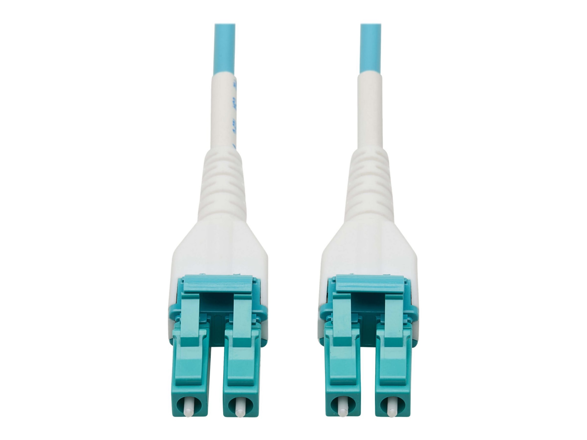 Eaton Tripp Lite Series 100G Duplex Multimode 50/125 OM4 Armored Fiber Optic Cable (LC/LC Duplex M/M), LSZH, Aqua, 30 m