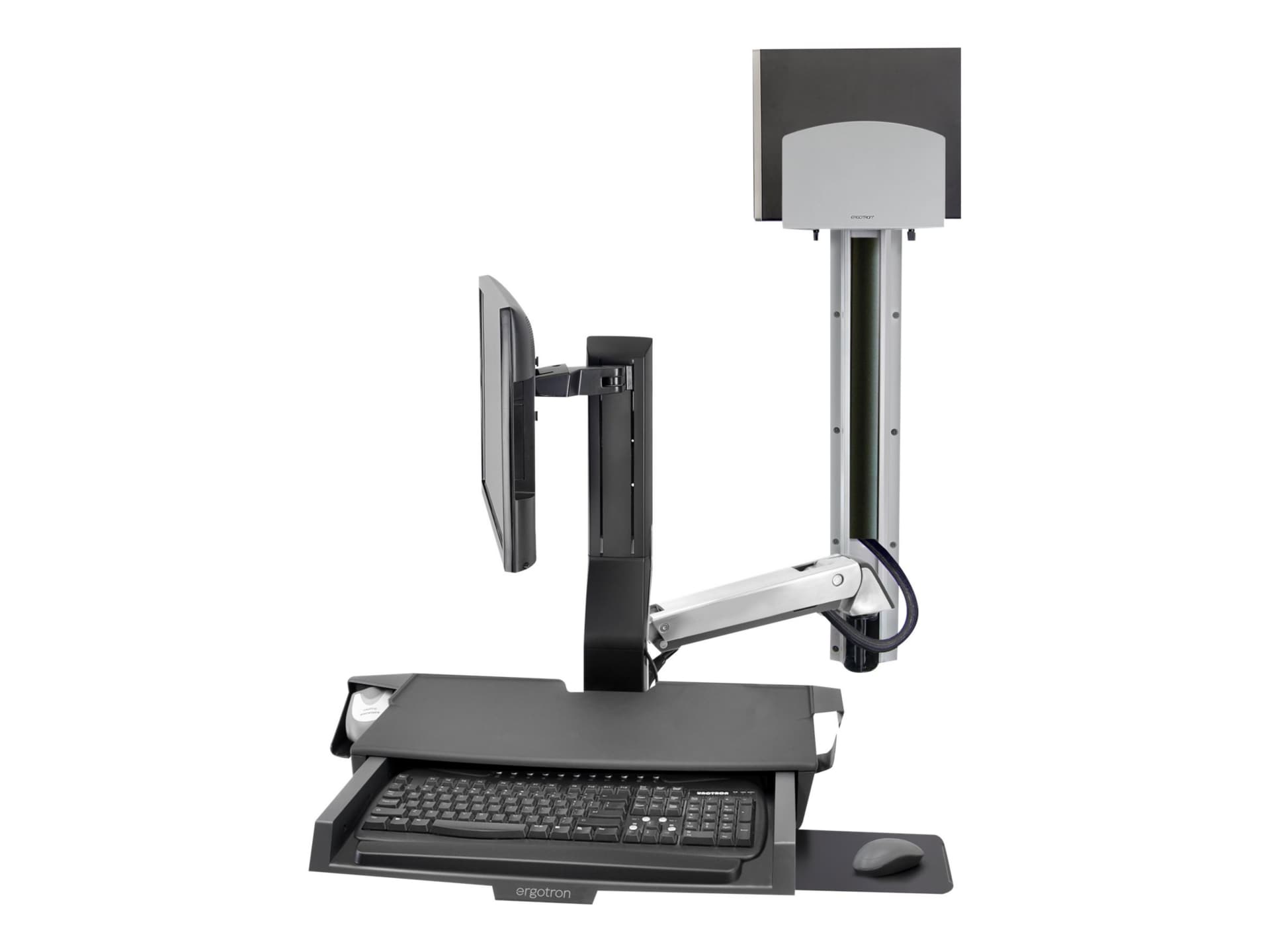 Ergotron SV Combo System with Worksurface & Pan, Medium CPU Holder mounting