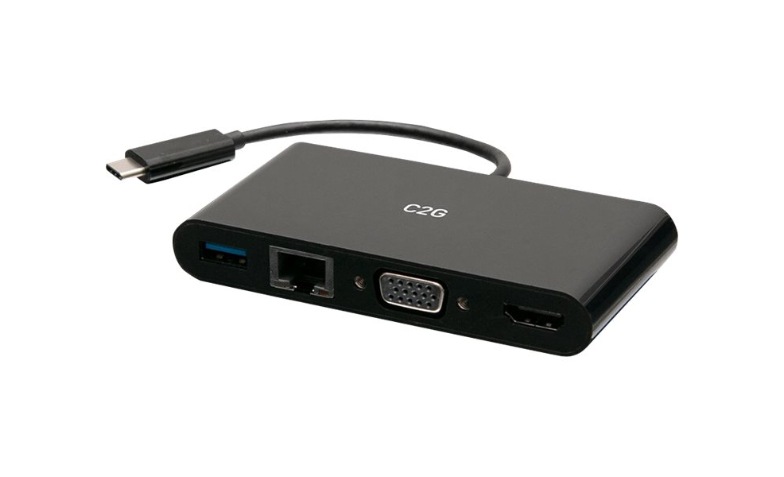 Adaptateur Multiport USB-C 4 En 1 C2G - HDMI DisplayPort DVI VGA 4K 60Hz MacBook Dell XPS