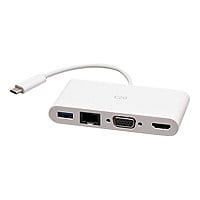 C2G USB C to HDMI, VGA, USB A and RJ45 Multiport Adapter - 4K 30Hz - White