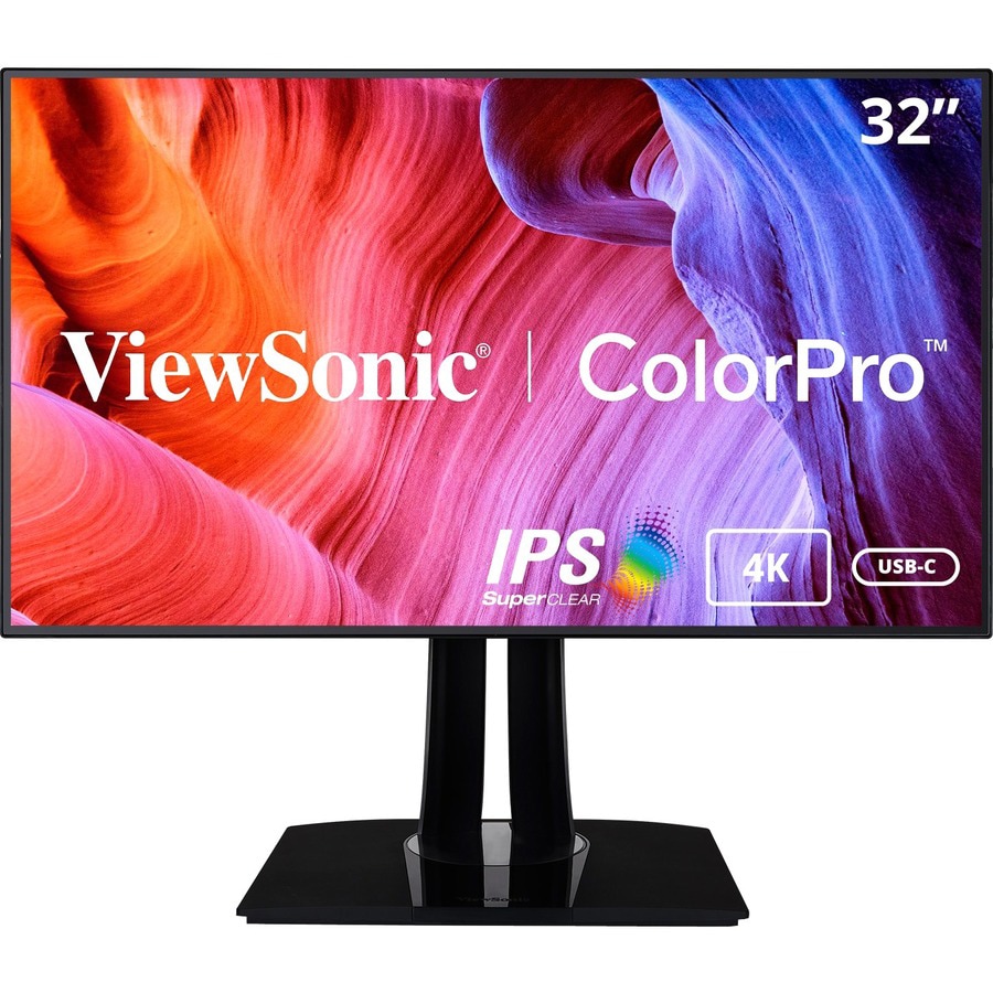 ViewSonic ColorPro VP3268a-4K - 4K UHD Monitor with Ergonomics, HDR10, USB-C, RJ45, HDMI, DisplayPort - 350 cd/m² - 32"