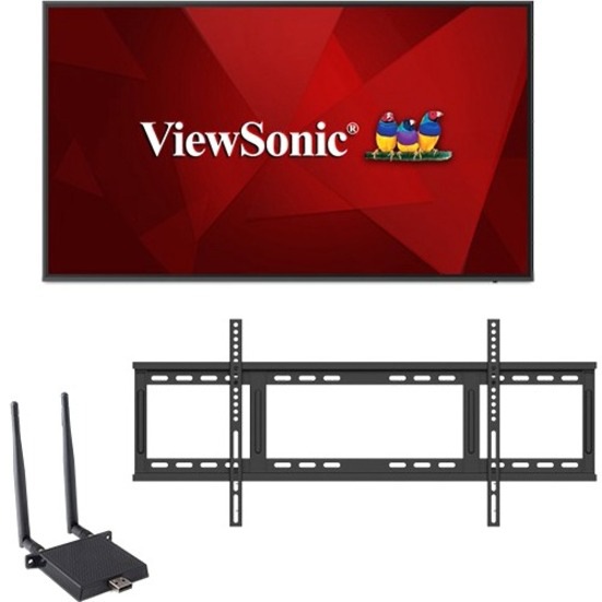 ViewSonic Commercial Display CDE7520-E1 - 4K Integrated Software, WiFi Adapter, Fixed Wall Mount - 450 cd/m2 - 75"