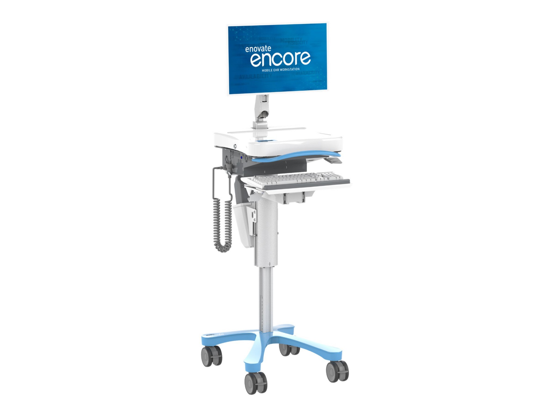 Enovate Medical Encore EcoFlex MobiusPower Plus Workstation, SightLine cart - for LCD display / keyboard / mouse / CPU -