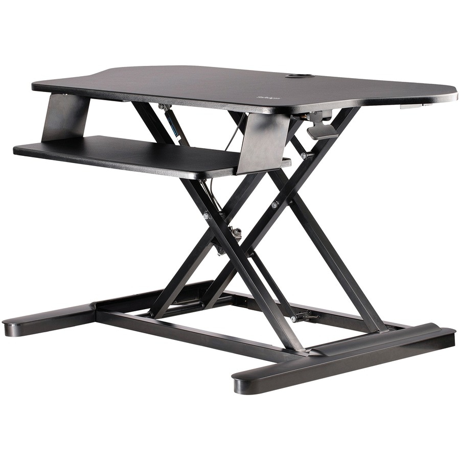 StarTech.com Corner Sit Stand Desk Converter - Height Adjustable Ergonomic Standing Workstation/Desk