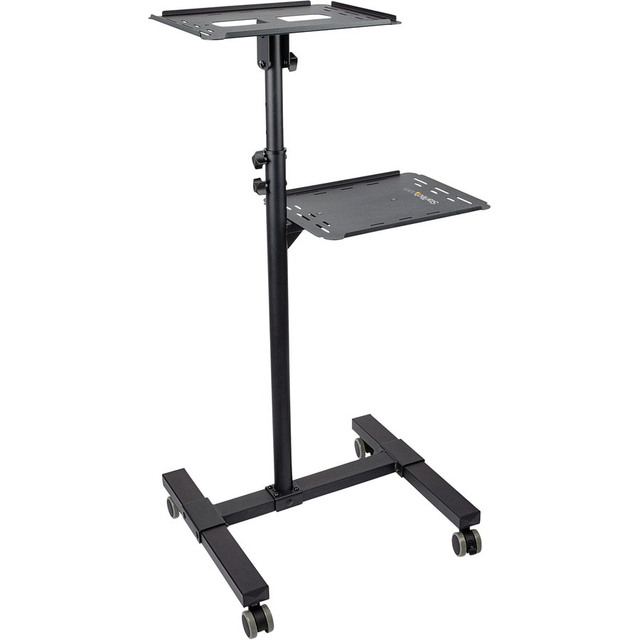 StarTech.com Mobile Projector and Laptop Stand - Height Adjustable AV Presentation Cart, 22lb/Shelf