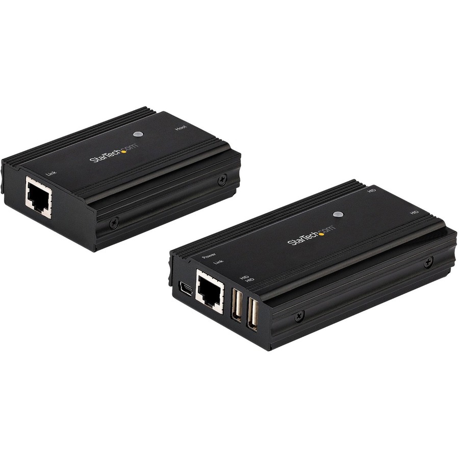 StarTech.com 4 Port USB 2.0 Extender Hub over CAT5e/CAT6 Ethernet Cable (RJ45), 330ft (100m), Metal Housing, USB