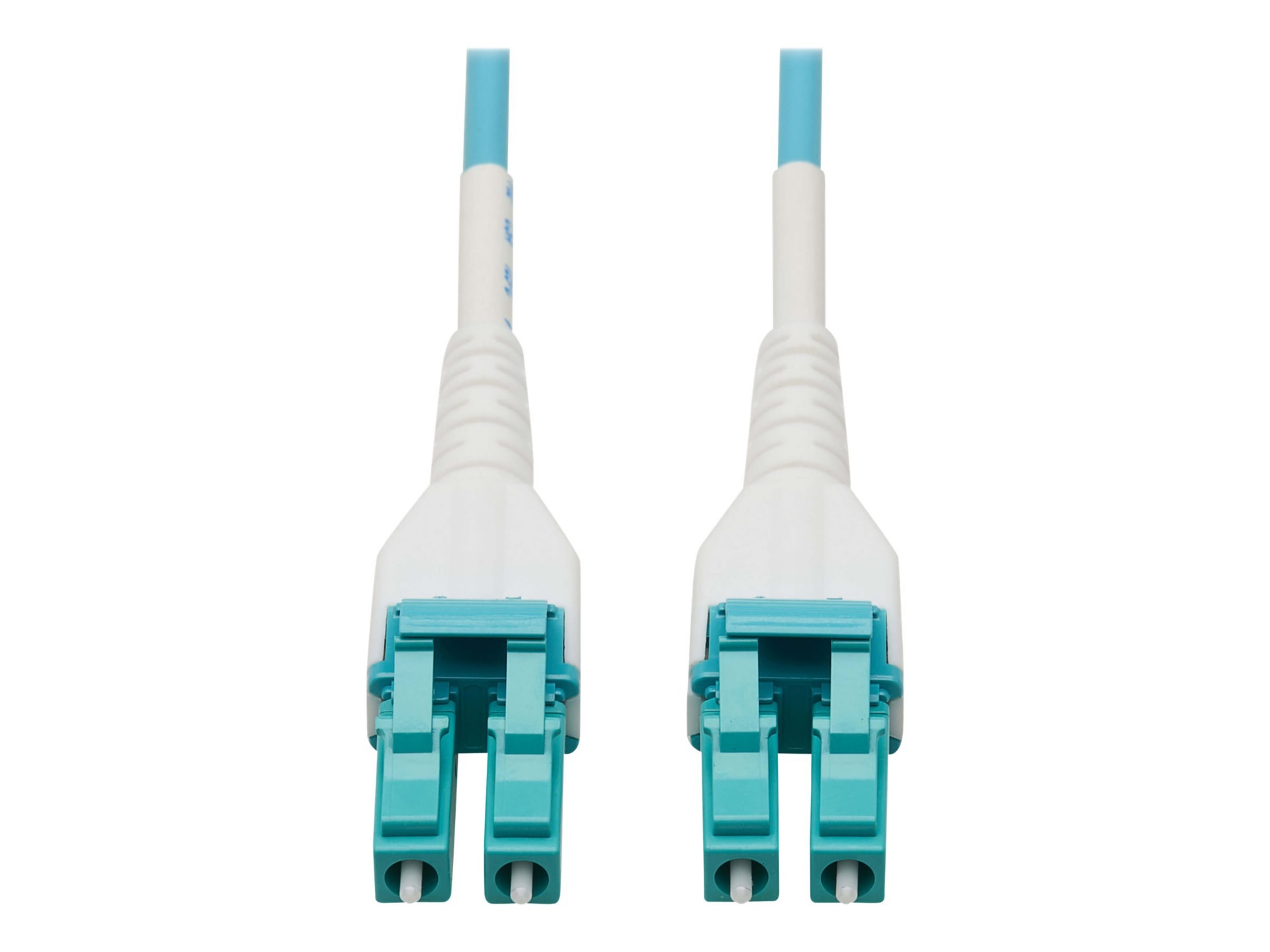 Eaton Tripp Lite Series 100G Duplex Multimode 50/125 OM4 Armored Fiber Optic Cable (LC/LC Duplex M/M), LSZH, Aqua, 15 m