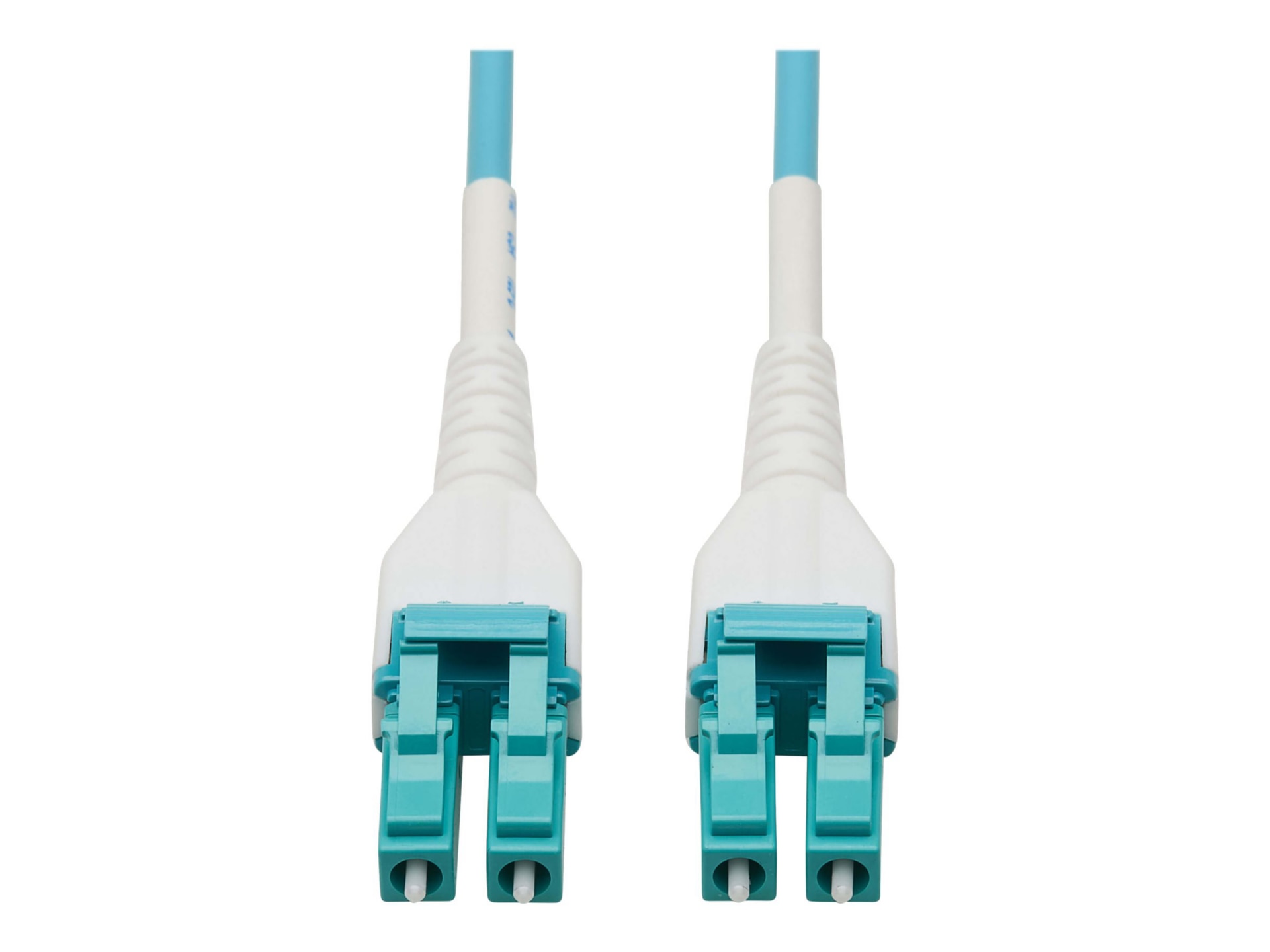 Eaton Tripp Lite Series 100G Duplex Multimode 50/125 OM4 Armored Fiber Optic Cable (LC/LC Duplex M/M), LSZH, Aqua, 50 m