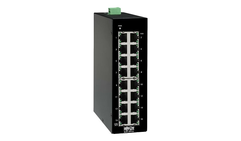 Tripp Lite Unmanaged Industrial Gigabit Ethernet Switch 16-Port - 10/100/1000 Mbps, DIN Mount - TAA Compliant