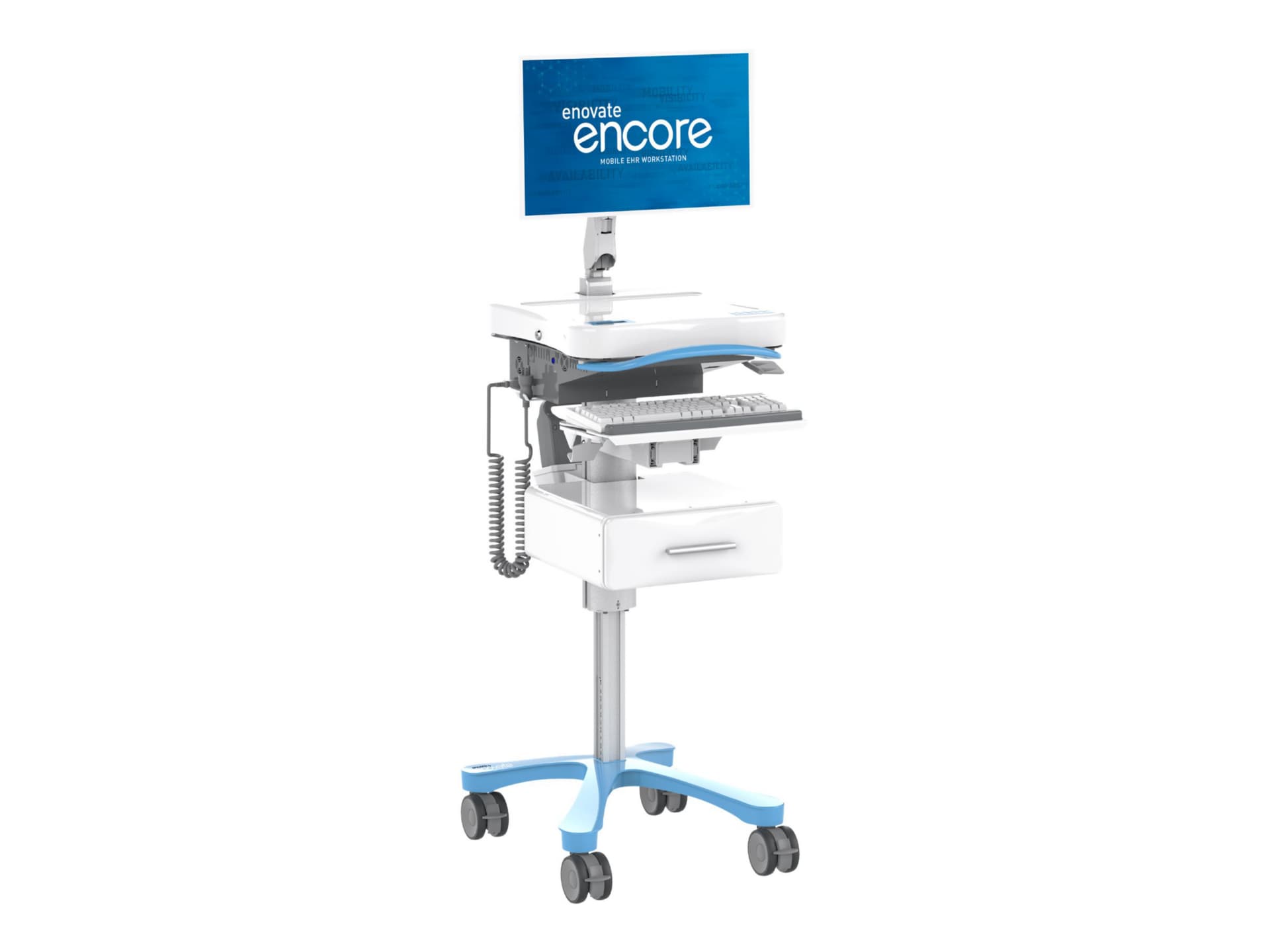 Enovate Medical Encore EcoFlex MobiusPower Plus Workstation, SightLine - cart - for LCD display / keyboard / mouse
