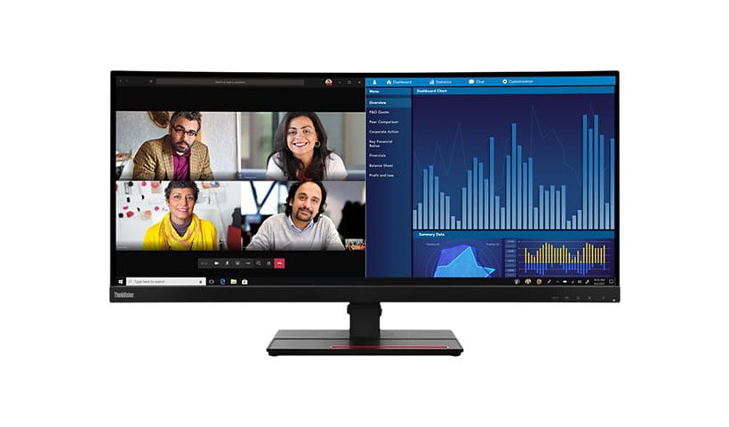Lenovo ThinkVision P34w-20 - écran LED - incurvé - 34 po - avec webcam ThinkVision MC 50 pour moniteur