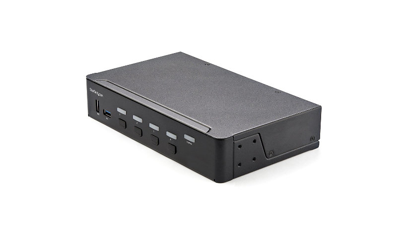 StarTech.com 4 Port HDMI KVM Switch 4K 60Hz HDMI 2.0 UHD HDR 2 Port USB 3.0 Hub Audio Hotkey TAA