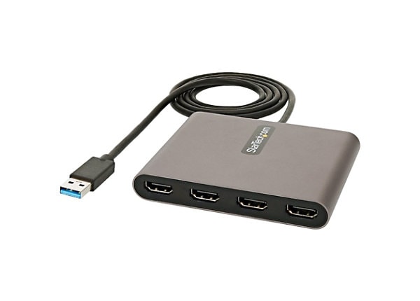 Forekomme Underholde forsvinde StarTech.com USB 3.0 to 4 HDMI Adapter, Quad Monitor External Graphics Card  - USB32HD4 - -