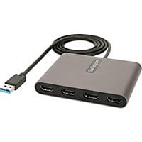 StarTech.com USB 3.0 to 4 HDMI Adapter - 1080p Quad Monitor External Video Graphics Card - Windows