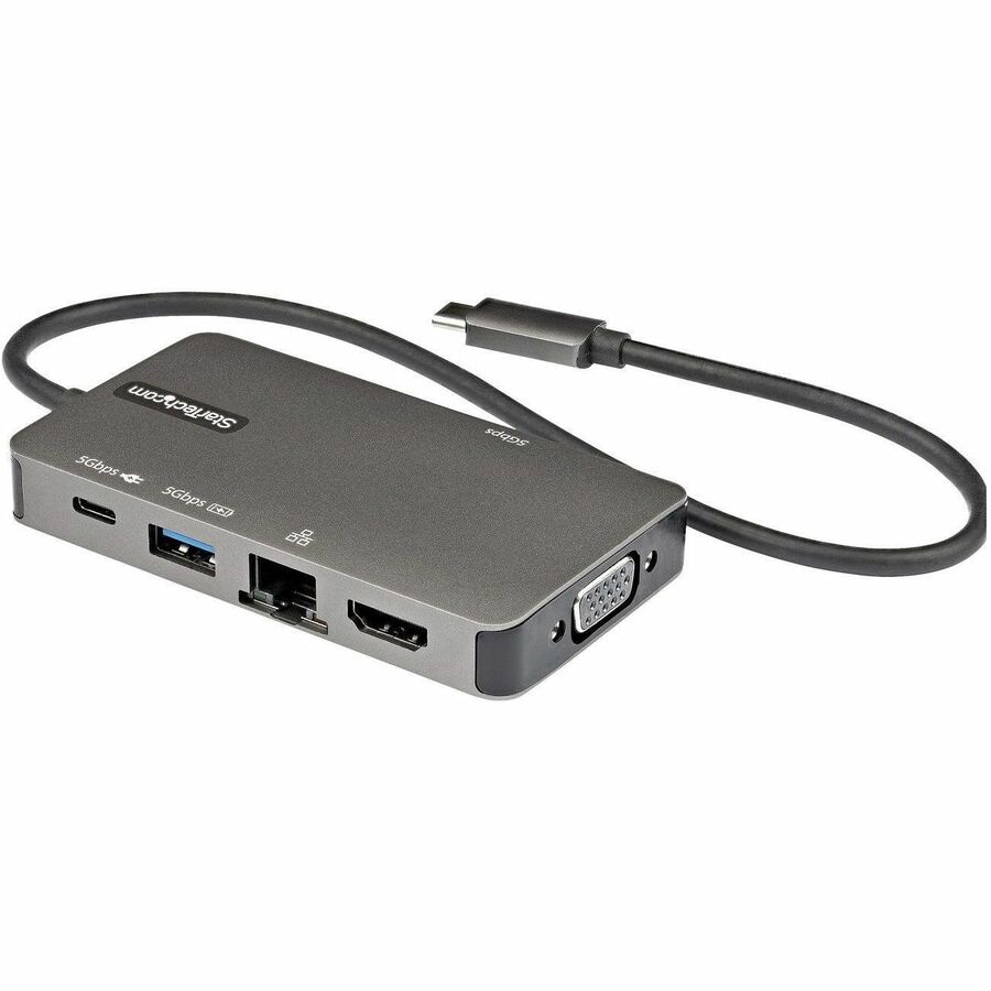 StarTech.com USB-C Multiport Adapter - USB C to 4K HDMI or VGA, 100W PD  Passthrough, 3x USB 3.0, GbE