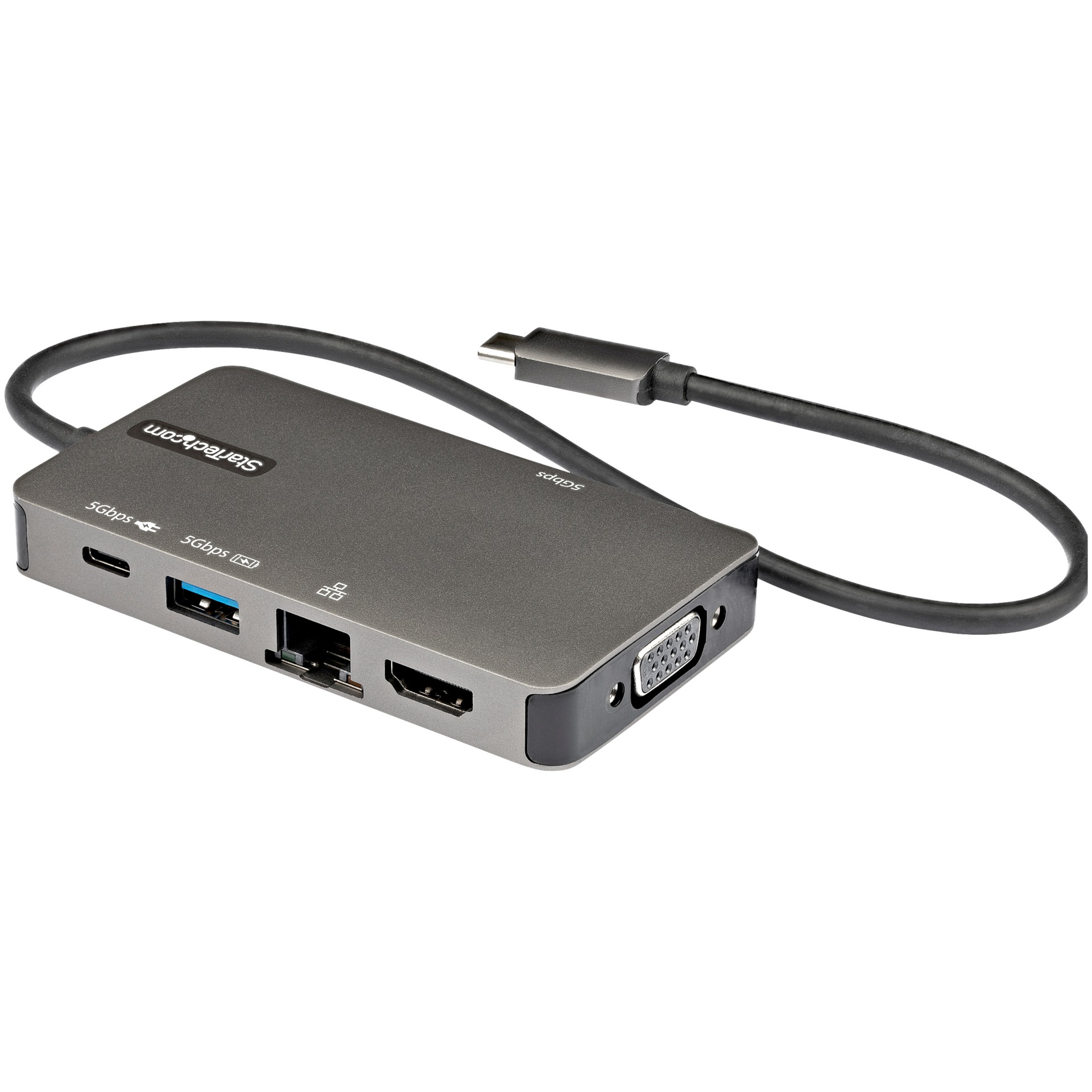 StarTech.com USB-C Multiport Adapter, USB C to 4K HDMI or VGA, USB Type-C M