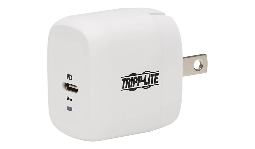 Tripp Lite USB C Wall Charger 1-Port Compact Gan Technology 20W PD3.0 White