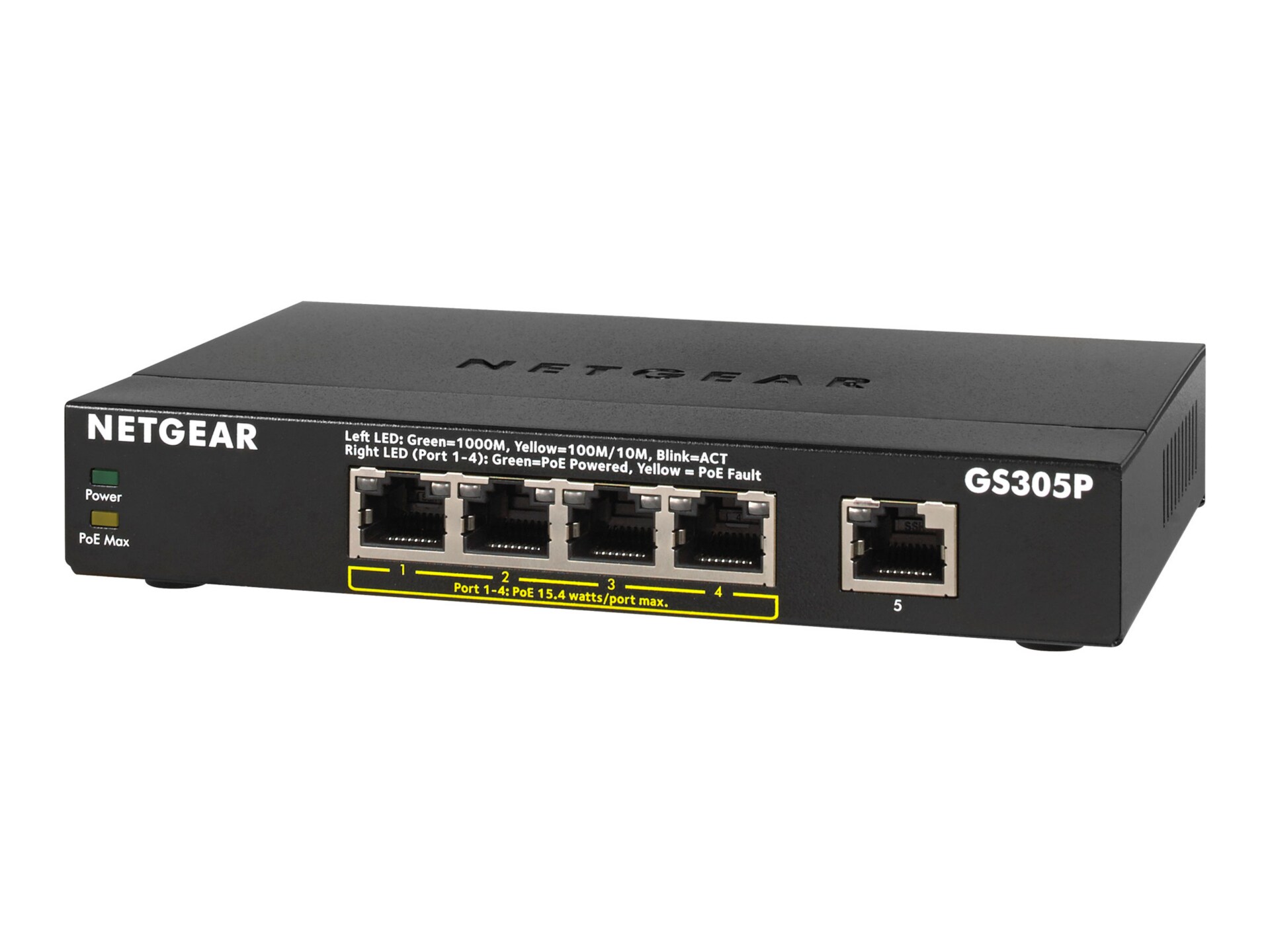 NETGEAR GS305Pv2 - switch - 5 ports - unmanaged