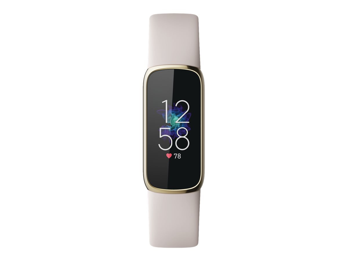 Fitbit Luxe - Activity Tracker - Soft Gold Stainless Steel Case with S/L  Lunar White Silcone Band