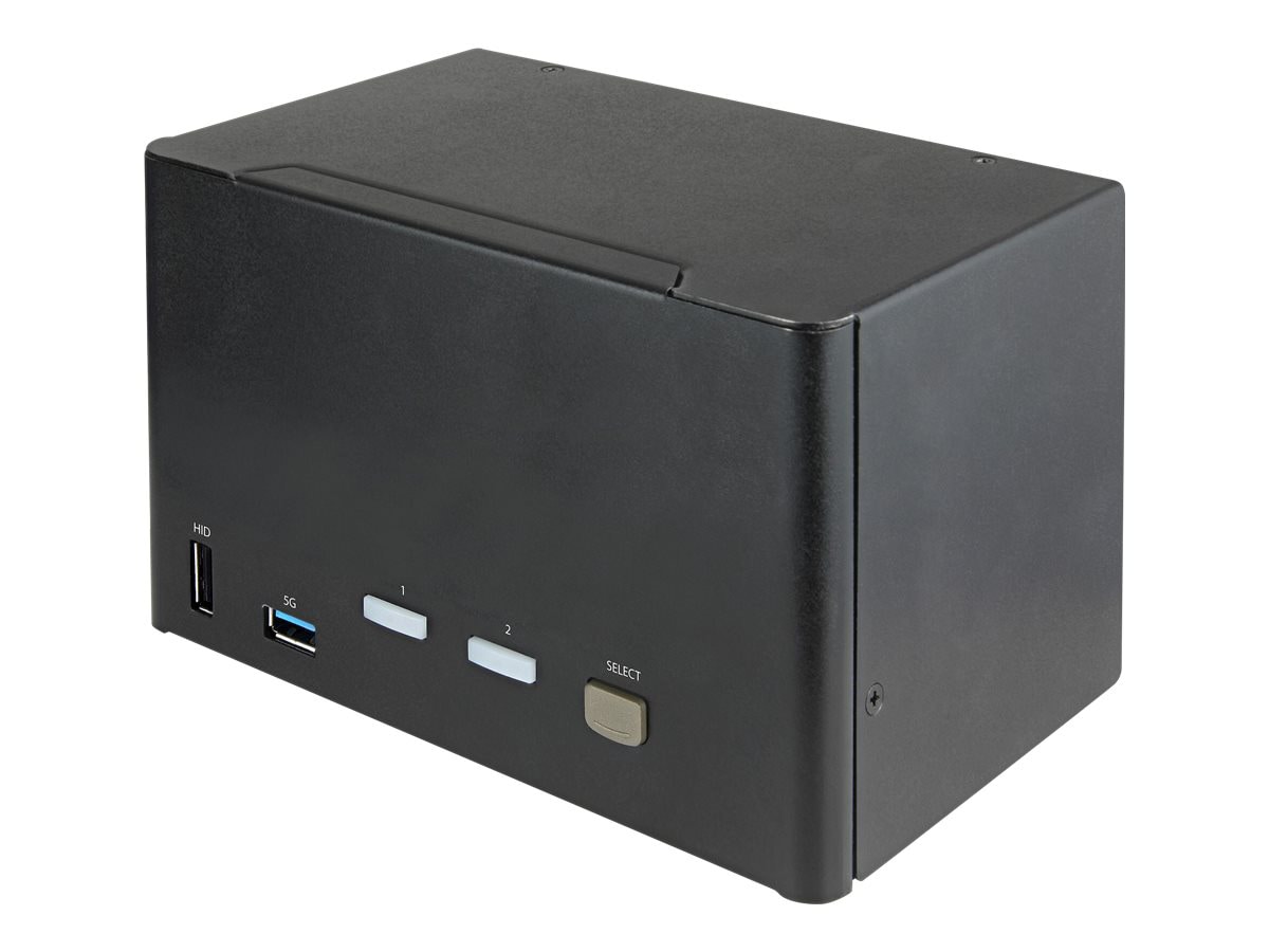 StarTech.com 2 Port Quad Monitor DisplayPort KVM Switch 4K 60Hz UHD HDR, DP 1.2 KVM Switch, 2 Port USB 3.0 Hub, 4x USB