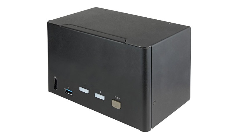 StarTech.com 2 Port Quad Monitor DisplayPort KVM Switch 4K 60Hz UHD HDR, DP 1,2 KVM Switch, 2 Port USB 3.0 Hub, 4x USB