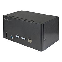 Commutateur KVM DisplayPort StarTech.com à 2 ports pour trois moniteurs, 4K 60 Hz HDR – TAA