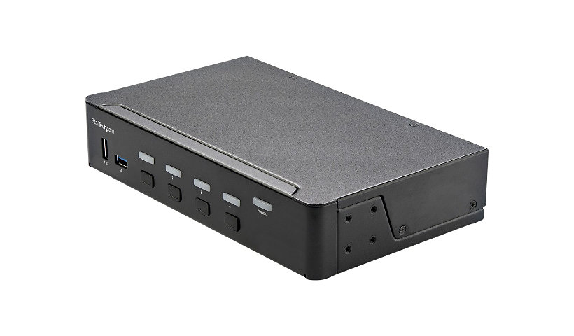 StarTech.com 4 Port HDMI KVM Switch 4K 60Hz UHD HDR, HDMI 2,0 Single Monitor, 2 Port USB 3.0 Hub, 4x USB HID, Audio,