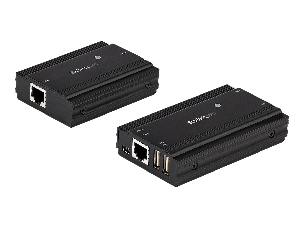 StarTech.com 4 Port USB 2.0 Extender Hub over CAT5e/CAT6 Ethernet Cable (RJ45), 330ft/100m, Metal Housing, USB TAA