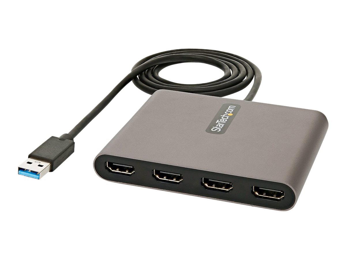 StarTech.com USB 3.0 to 4 HDMI Adapter, Quad Monitor External Graphics Card
