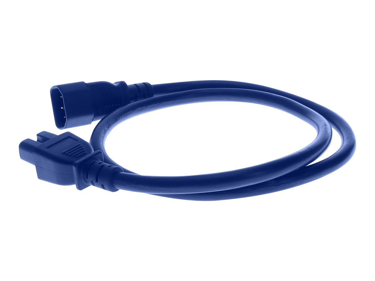 Proline 3ft C14 Male to C15 Female 14AWG 100-250V at 15A Blue Power Cable