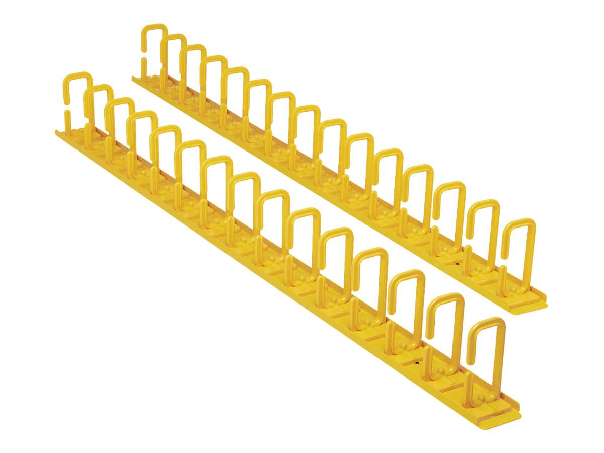 Tripp Lite Vertical Cable Manager - Flexible Rings, Yellow, 6 ft. (1.8 m) - cable management rack (vertical)