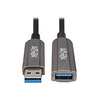 Tripp Lite USB-A 3.2 Gen 1 CL3-Rated Fiber Active Optical Cable (AOC) - Extension/Repeater, A/A M/F, Black, 10 m - USB-C