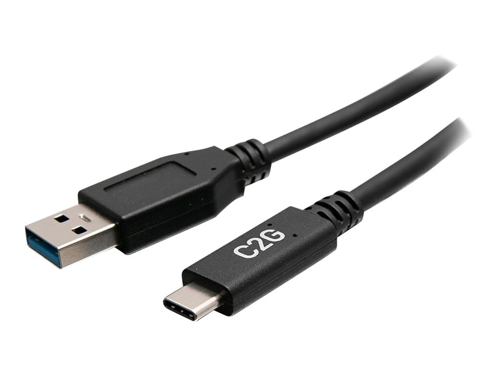 C2G 0.5ft USB C to USB A Cable - USB C to A Cable - USB 3.2 Gen 1 - 3A, 5Gbps - Black - M/M