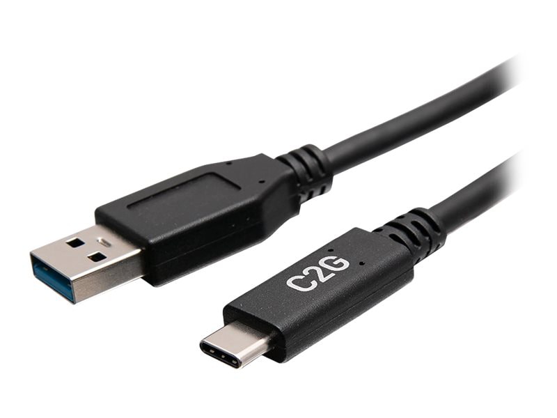 C2G 1ft USB C to USB A Cable - USB C to A Cable - USB 3.2 Gen 1 - 3A, 5Gbps - Black - M/M