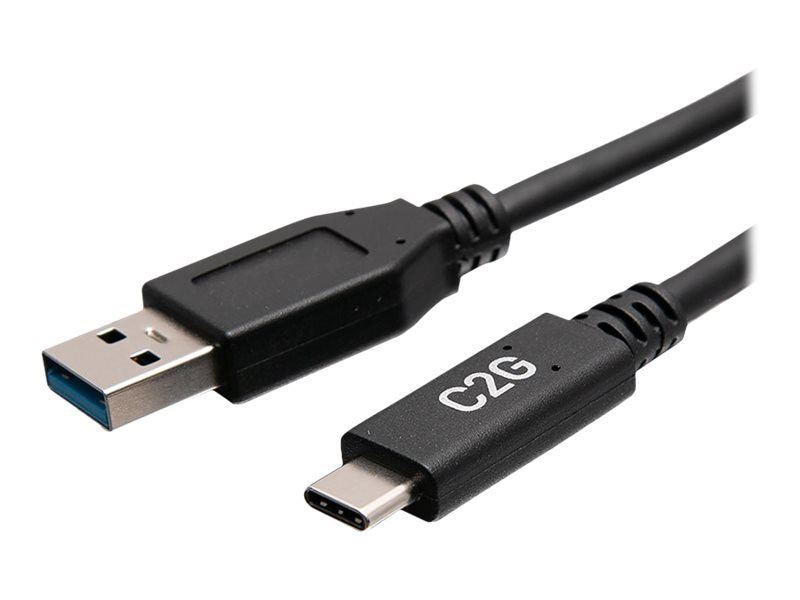 C2G 1.5ft USB C to USB A Cable - USB C to A Cable - USB 3.2 Gen 1 - 3A, 5Gbps - Black - M/M