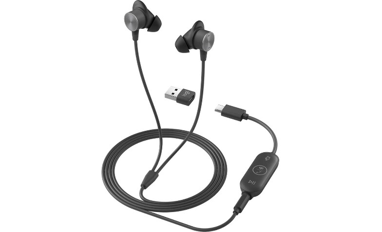 Logitech Zone Wired Earbuds headset 981 001008 Wired Headsets CDW