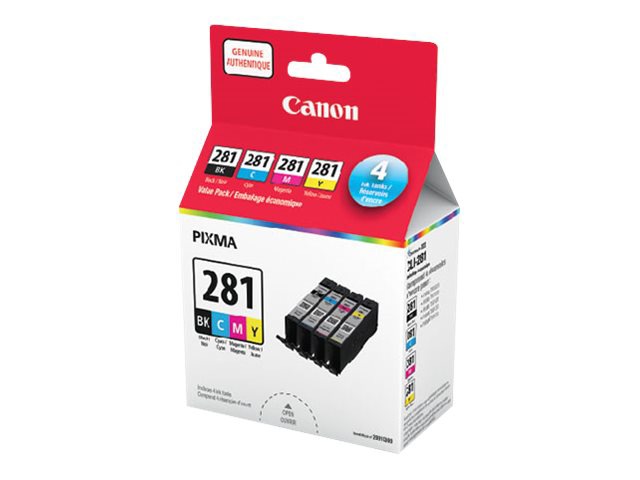 Canon CLI-281 BKCMY Value Pack - 4-pack - black, yellow, cyan, magenta - or