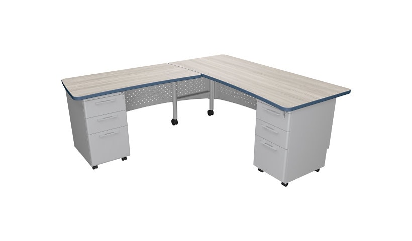 MooreCo Avid - return desk - L-shaped - gray elm