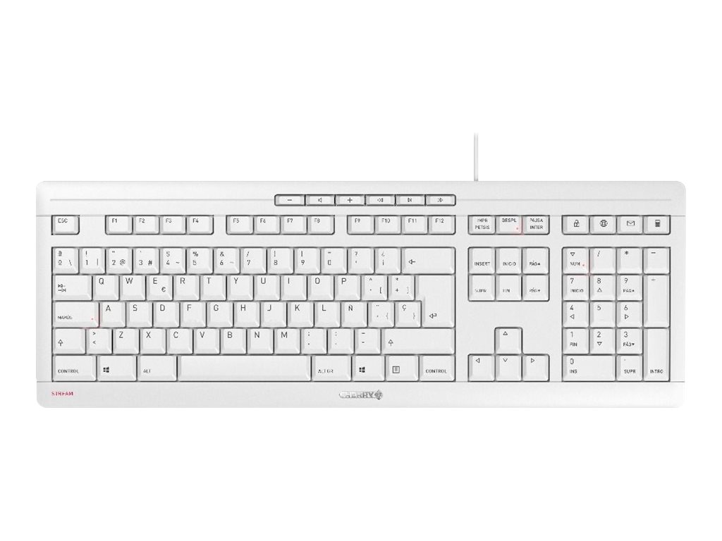CHERRY STREAM KEYBOARD - keyboard - Canadian French - pale gray