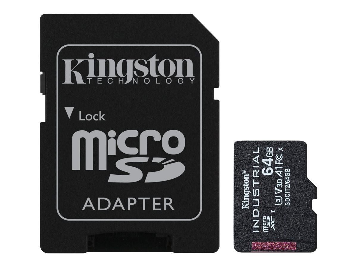 Kingston Industrial - flash memory card - 64 GB - microSDXC UHS-I