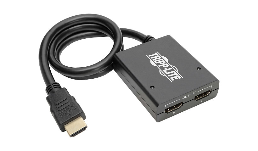 Tripp Lite 2-Port HDMI Splitter - UHD 4K, International AC Adapter - video/audio splitter - 2 ports