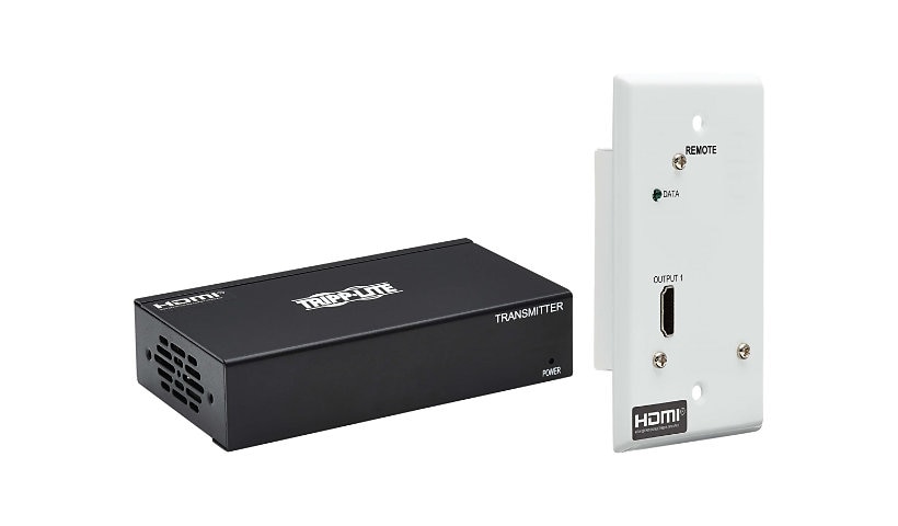 Tripp Lite DisplayPort to HDMI over Cat6 Extender Kit, Box Transmitter/Wall Plate Receiver, 4K 60 Hz, 4:4:4, PoC, HDCP